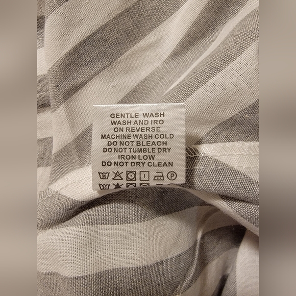 NEW! Casual Short Sleeve, Mini dress w/ Grey Strip and Pockets, Size Large - Picture 10 of 11